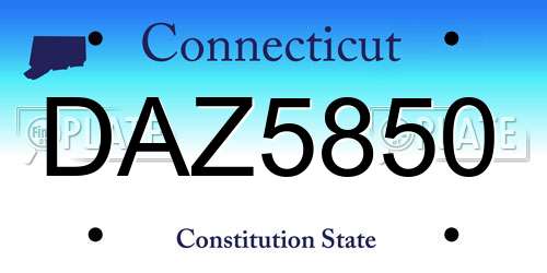 DAZ5850 Connecticut License Plate