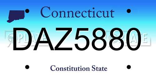 DAZ5880 Connecticut License Plate