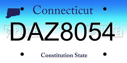 DAZ8054 Connecticut License Plate