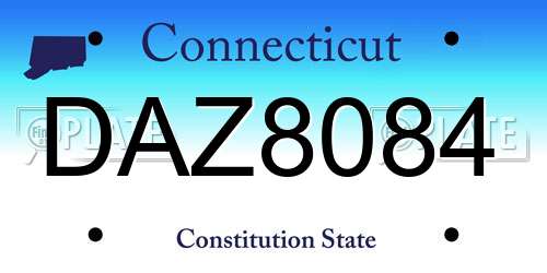 DAZ8084 Connecticut License Plate
