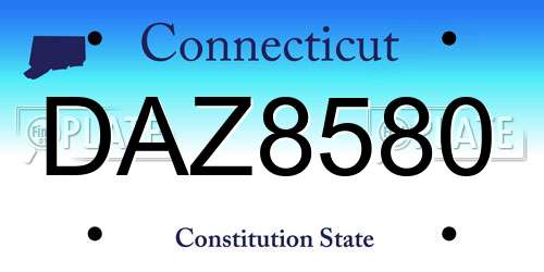 DAZ8580 Connecticut License Plate