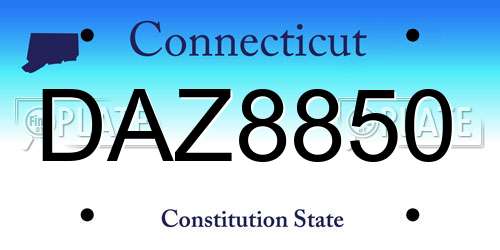 DAZ8850 Connecticut License Plate