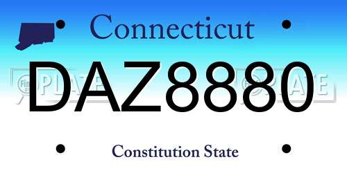 DAZ8880 Connecticut License Plate