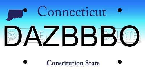 DAZBBBO Connecticut License Plate