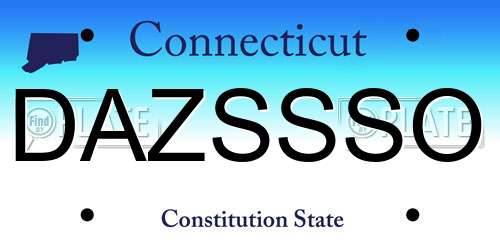 DAZSSSO Connecticut License Plate