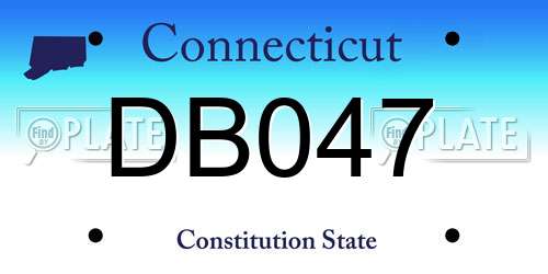 DB047 Connecticut License Plate