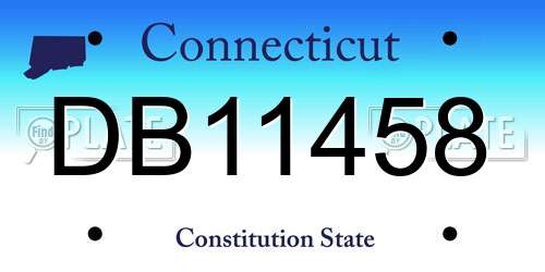 DB11458 Connecticut License Plate