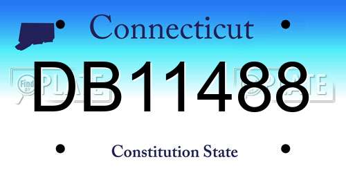DB11488 Connecticut License Plate