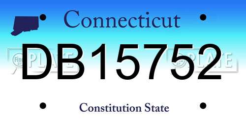 DB15752 Connecticut License Plate