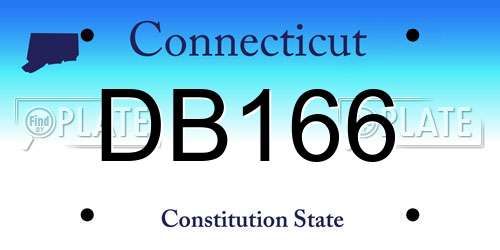 DB166 Connecticut License Plate
