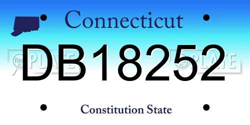 DB18252 Connecticut License Plate