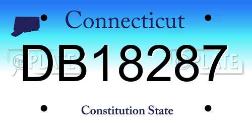 DB18287 Connecticut License Plate