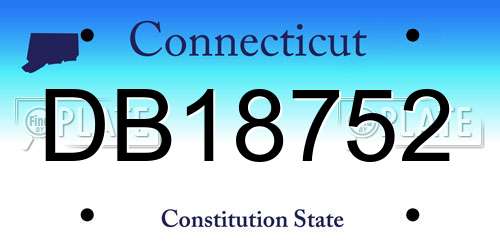 DB18752 Connecticut License Plate