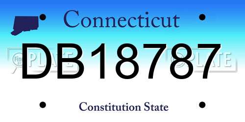 DB18787 Connecticut License Plate