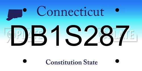 DB1S287 Connecticut License Plate