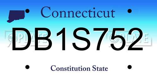 DB1S752 Connecticut License Plate