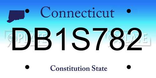 DB1S782 Connecticut License Plate