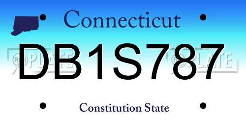 DB1S787 Connecticut License Plate