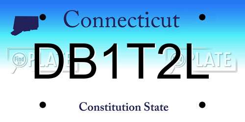 DB1T2L Connecticut License Plate