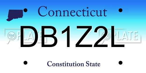 DB1Z2L Connecticut License Plate