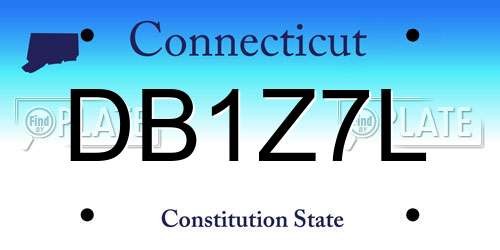 DB1Z7L Connecticut License Plate