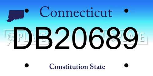 DB20689 Connecticut License Plate