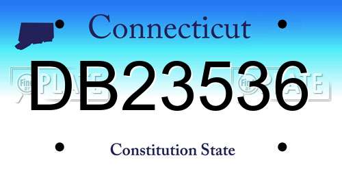 DB23536 Connecticut License Plate
