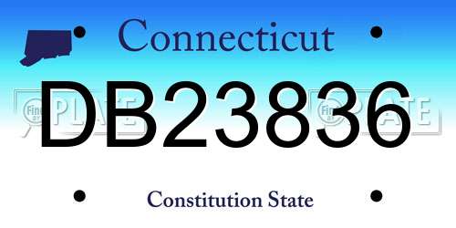 DB23836 Connecticut License Plate