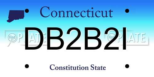 DB2B2I Connecticut License Plate