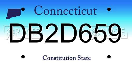 DB2D659 Connecticut License Plate