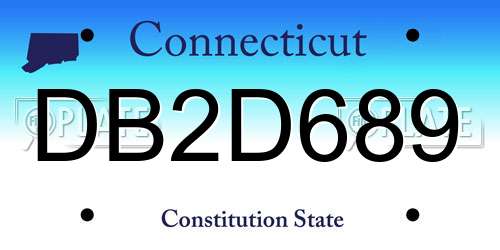 DB2D689 Connecticut License Plate
