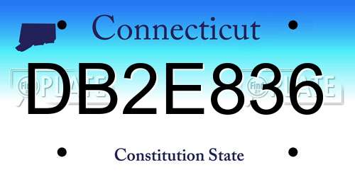 DB2E836 Connecticut License Plate