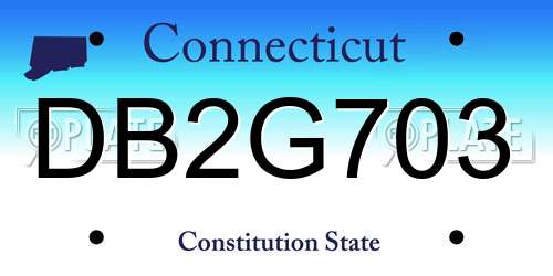 DB2G703 Connecticut License Plate