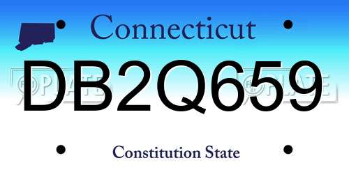 DB2Q659 Connecticut License Plate