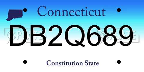 DB2Q689 Connecticut License Plate