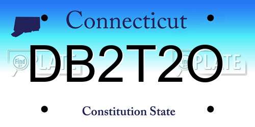 DB2T2O Connecticut License Plate