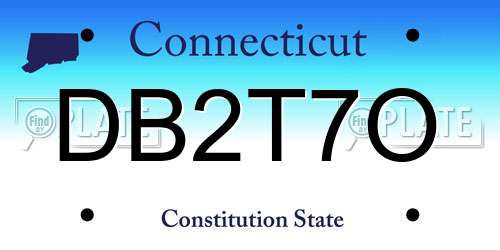 DB2T7O Connecticut License Plate