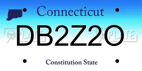 DB2Z2O Connecticut License Plate