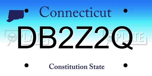 DB2Z2Q Connecticut License Plate