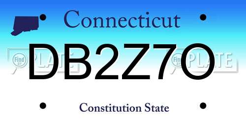 DB2Z7O Connecticut License Plate