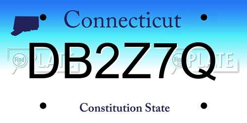 DB2Z7Q Connecticut License Plate