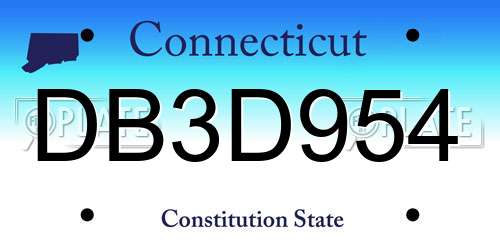 DB3D954 Connecticut License Plate