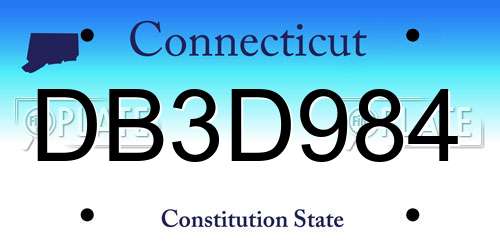 DB3D984 Connecticut License Plate