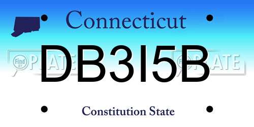 DB3I5B Connecticut License Plate