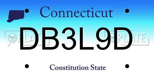 DB3L9D Connecticut License Plate