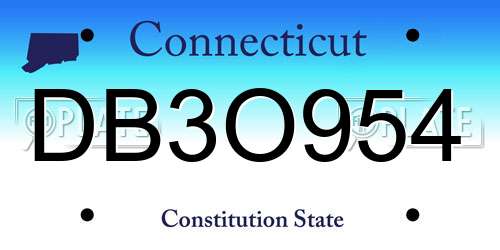 DB3O954 Connecticut License Plate