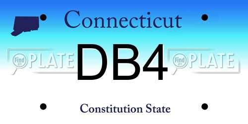 DB4 Connecticut License Plate