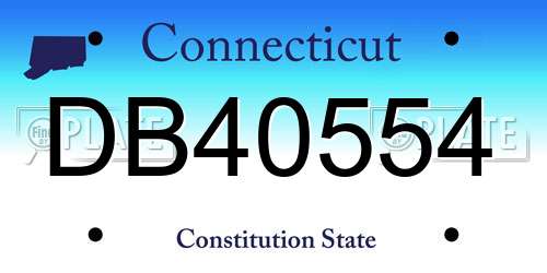 DB40554 Connecticut License Plate