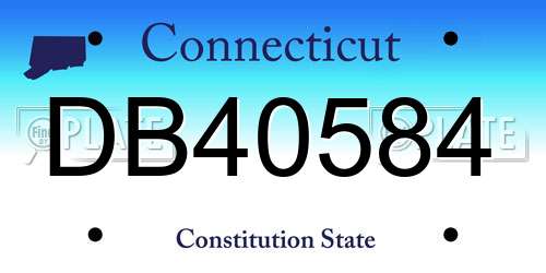 DB40584 Connecticut License Plate