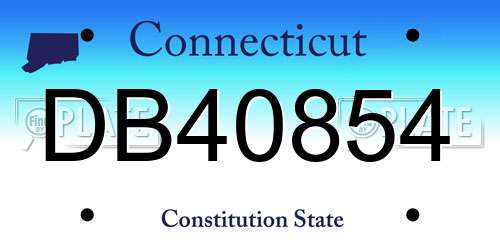 DB40854 Connecticut License Plate